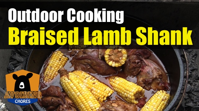 Slow Cooked Stout Braised Lamb Shanks in Dutch Oven - braisedlamb