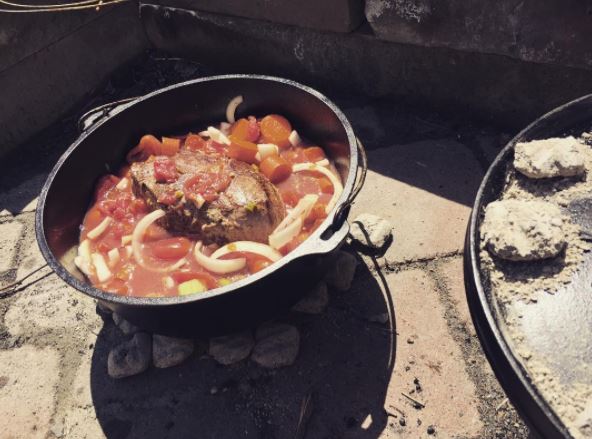 Cooking Yankee Pot Roast Outdoors in A Dutch Oven - Capture