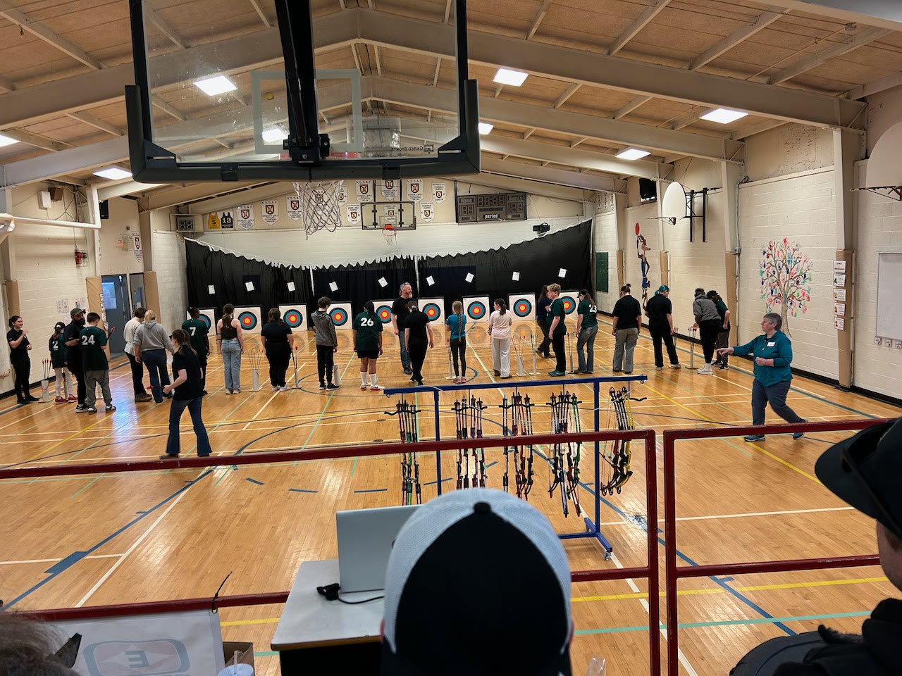 Indoor archery competition in the Advocate Harbour area