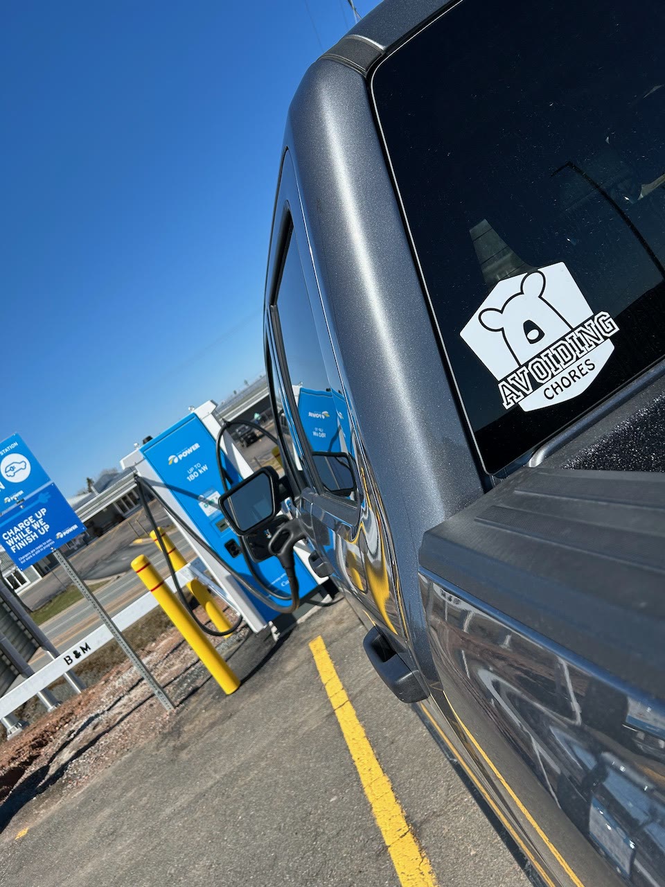 Ford F-150 Lightning charging at a Nova Scotia Power fast charger