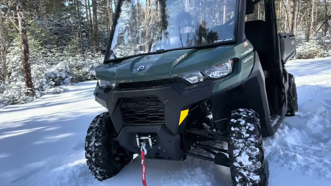 2022 Can-Am Defender DPS HD7 with front winch in winter conditions