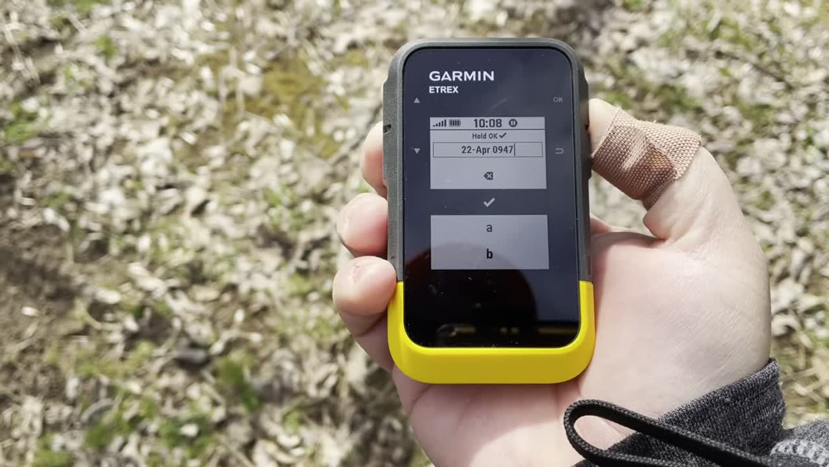 Garmin eTrex SE edit waypoint screen after marking a field observation